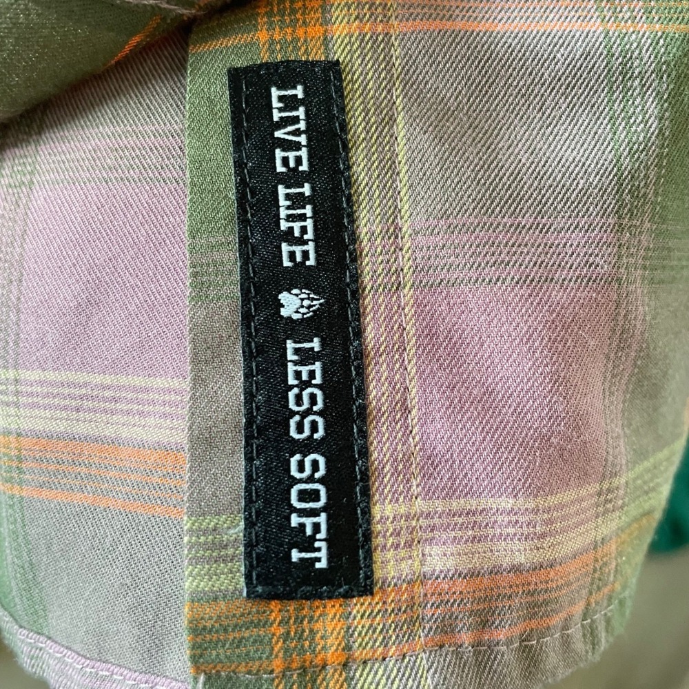 Alaskan Hardgear Button Up Shirt Men Large Purple Plaid Wool Blend Rugged Hiking - Picture 5 of 11